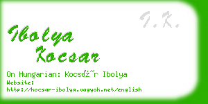ibolya kocsar business card